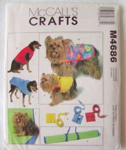 McCalls PATTERN 4686 DOG Clothes & Accessories NEW  