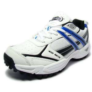  Balls 450 Revo Cricket Rubber Studs Shoes, White/Blue 