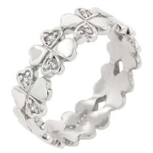  Sterling Silver Cubic Zirconia CZ Eternity Promise Ring in Silver 