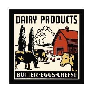  Dairy Products Butter, Eggs, Cheese Giclee Poster Print 