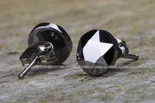 NEW GIFT MENS TUNGSTEN CARBIDE ROUND STUD EARRINGS 3C11  