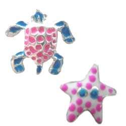   Silver Children Kid Starfish Sea Turtle Stud Earrings Choose Style