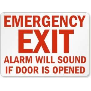  Emergency Exit Alarm Will Sound If Door Is Opened 