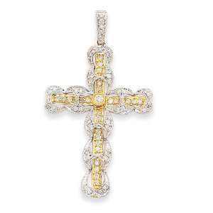   Two Tone Filigree Diamond Cross Pendant West Coast Jewelry Jewelry