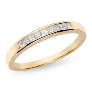   Carat Princess Cut Diamond 14K Yellow Gold Semi Eternity Band Jewelry