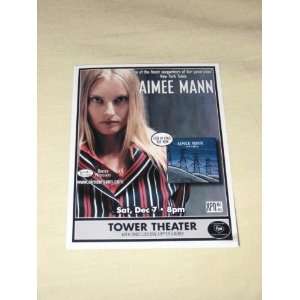 2002 Aimee Mann   Lost In Space   Tower Theater Concert XPN   4x6 Inch 