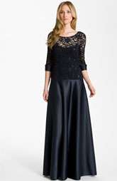 JS Collections V Back Lace & Satin A Line Gown $168.00