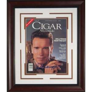 Arnold Schwarzenegger Signed Cigar Aficionado Framed Display