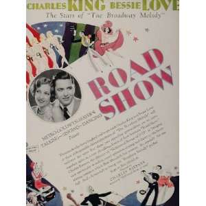  1929 Ad Road Show Bessie Love Charles King MGM Film 