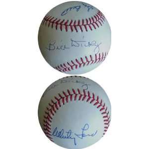 Signed Whitey Ford Baseball   Bill Dickey Yogi Berra   Autographed 