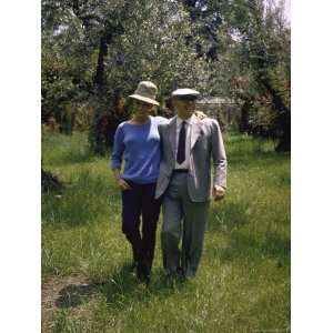  Sophia Loren and Carlo Ponti Taking a Walk Through the 