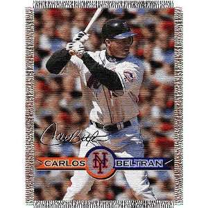 Carlos Beltran #15 New York Mets MLB Woven Tapestry Throw Blanket (48 