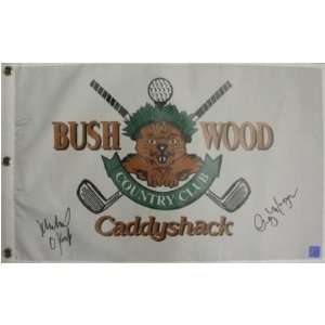 Cindy Morgan & Michael OKeefe Dual Signed Caddyshack Golf Pin Flag 