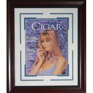  Claudia Schiffer Signed Cigar Aficionado Framed Display 