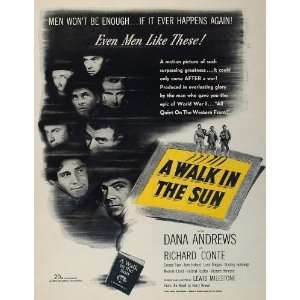   Movie Ad Walk in the Sun Dana Andrews WWII War   Original Print Ad
