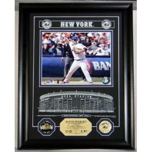 David Wright New York Mets Shea Stadium Framed Etched Glass Photomint