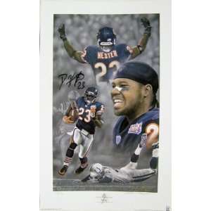 Devin Hester Autographed Goralski Anytime Lithograph LE 323 Black 