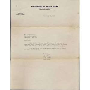 FRANK LEAHY Notre Dame Signed Letter TLS PSA/DNA