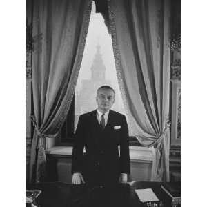  Georges Bidault Standing Behind His Desk Photographic 