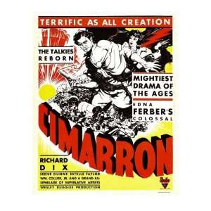 Cimarron, Richard Dix, Irene Dunne on Window Card, 1931 Premium Poster 