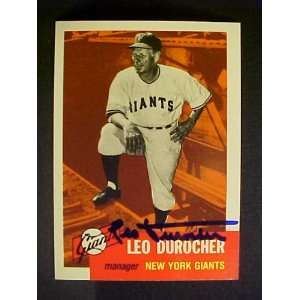 Leo Durocher New York Giants #309 1953 Topps Archives Signed Baseball 