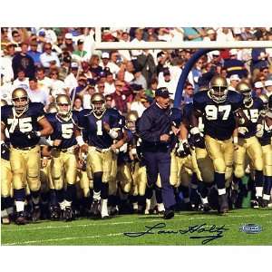  Signed Lou Holtz Picture   Running on Field Taylor Mayes 