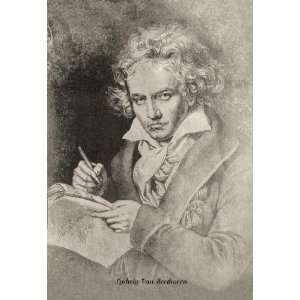  Ludwig Van Beethoven 12x18 Giclee on canvas