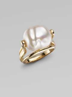 Majorica   16MM White Baroque Pearl Ring    