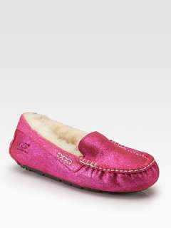 UGG Australia   Ansley Metallic Suede & Shearling Lined Slippers 