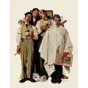 Norman Rockwell 23W by 30H  Barbershop Quartet CANVAS Edge #2 1 1 