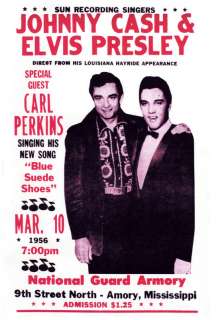 Johnny Cash w/ Elvis Presley Concert Poster  