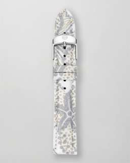 Silver Leather Patent Strap  