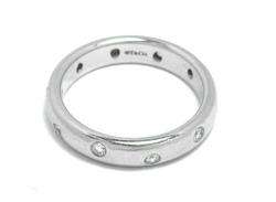 Tiffany & Co ETOILE 0.25ct Diamond PLATINUM Band Ring Sz 7.5  