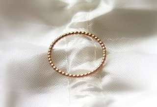 One 14k ROSE gold beaded/ dotted band   wedding rings, stack rings