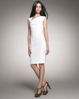 Exclusive Skiffins Stretch Cotton Pique Dress, White