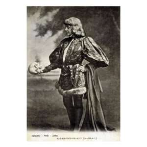 Sarah Bernhardt, French Actress, in Role of Shakespeares Hamlet. 1887 