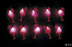 10 PINK FLAMINGO In/Outdoor Party STRING LIGHT SET/LUAU Party 