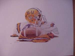 LSU Tigers Football Uniform Print Signed by the Artist  