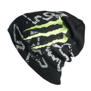 Fox Logo Monster Beanie Hat Cap Black Green Downfall  