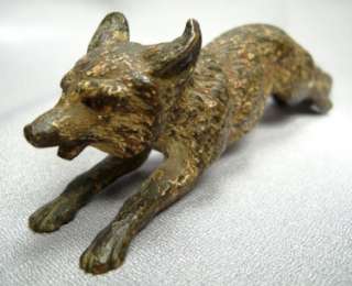 Antique Vienna Bronze Fox Signed Geschutzt  