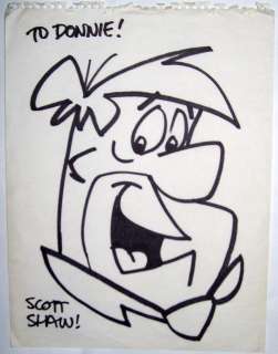 Fred Flintstone Original Art Sketch Scott Shaw Signed  