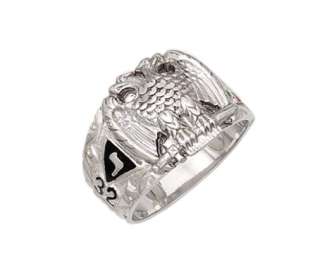 Silver Gold Masonic Freemason Mason Scottish Rite Ring  