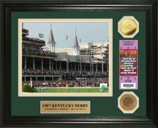 Kentucky Derby 138th Ticket 24KT Gold & Dirt Photo Mint  