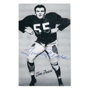  Tom Fears Autographed/Hand Signed Black & White Postcard 