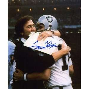  Coach Tom Flores & Jim Plunkett Oakland Raiders HAND 