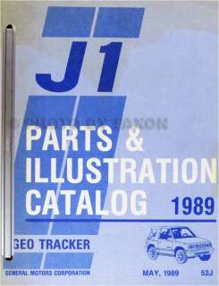 1989 Chevrolet Geo Tracker Parts Book Original Illustrated Catalog 