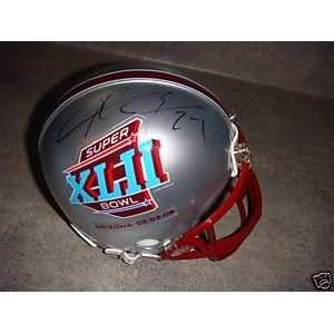  Brandon Jacobs Autographed Super Bowl XLII mini helmet w 