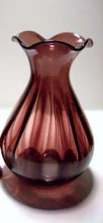 Vintage Cranberry Purple Art Glass Vase  