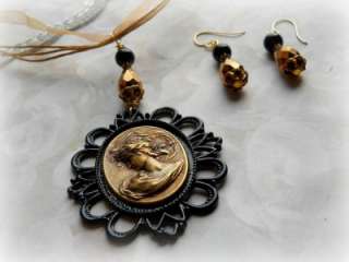  Goddess necklace and earrings set, wiccan,pagan,witch,strega,goddess 