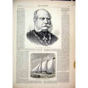   Portrait King William Prussia Telegraph Ship Moody